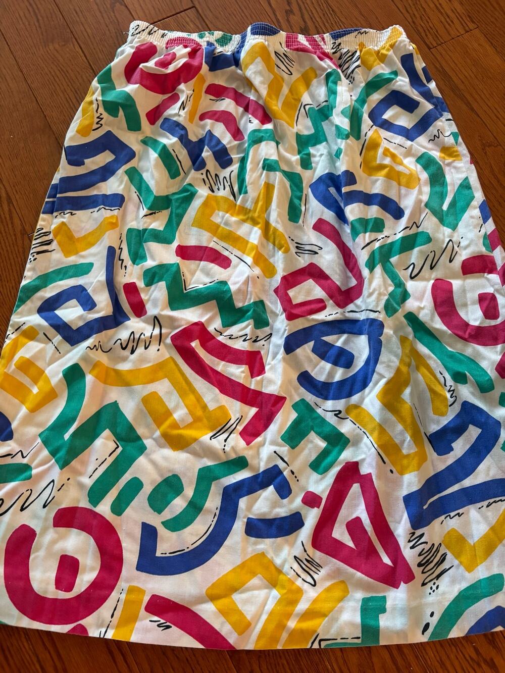 Vintage 1980s Folio by Fire Islander Woman Abstract Midi Skirt Made USA